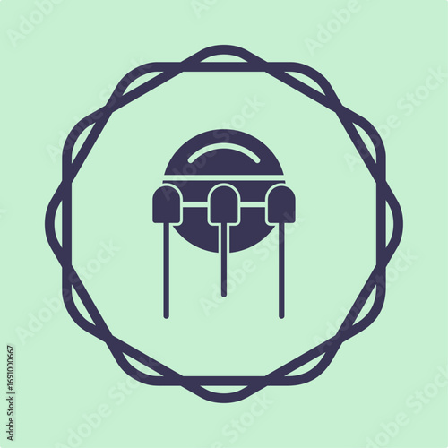 Sputnik symbol trendy artwork useful vector Illustration circle design delightful colorful background