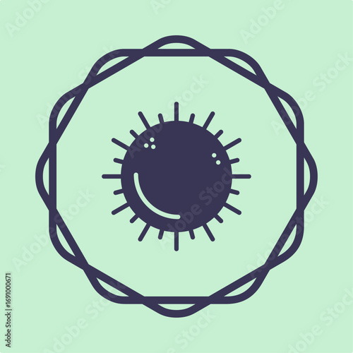 Sun symbol trendy artwork useful vector Illustration circle design delightful colorful background