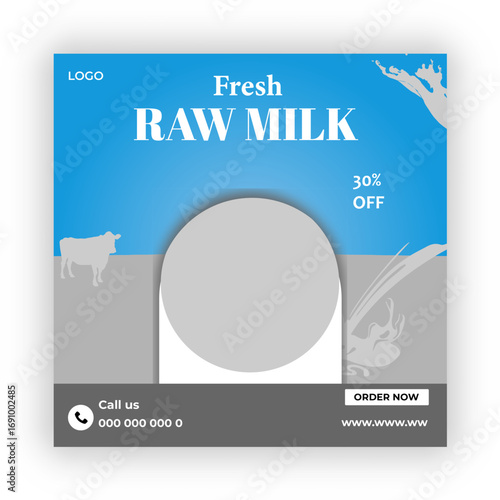 Fresh raw milk banners collection
