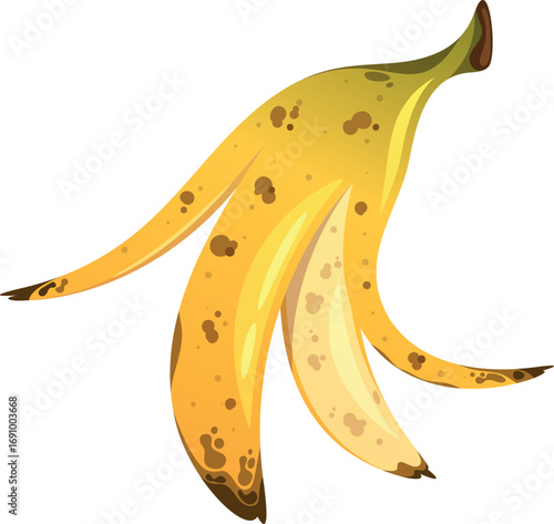 Banana skin fruit garbage vector illustration