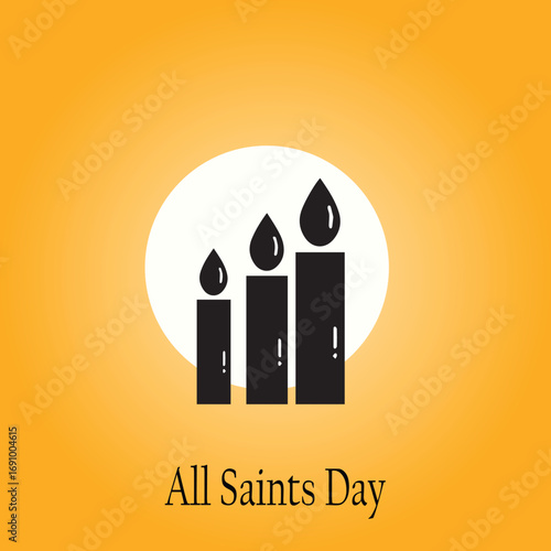 All Saints Day Candle Illustration