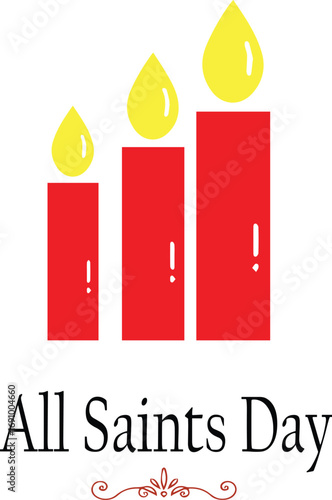 All Saints Day Candle Illustration