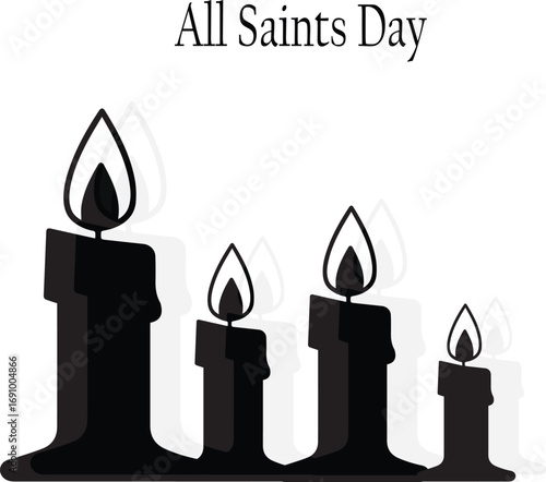 All Saints Day Candle Illustration