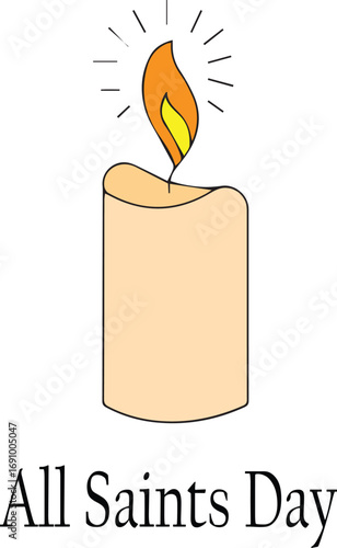 All Saints Day Candle Illustration