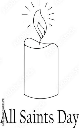 All Saints Day Candle Illustration