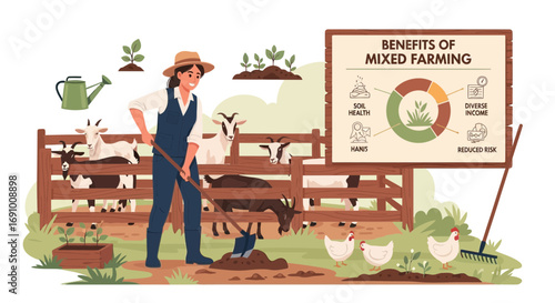 Illustrative image demonstrating the advantages of integrated agriculture and farming practices