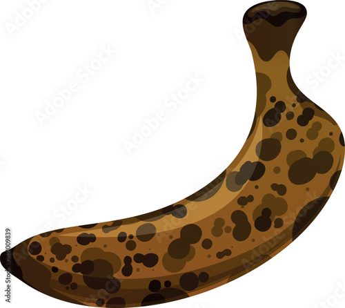 Overripe banana fruit vector illustration