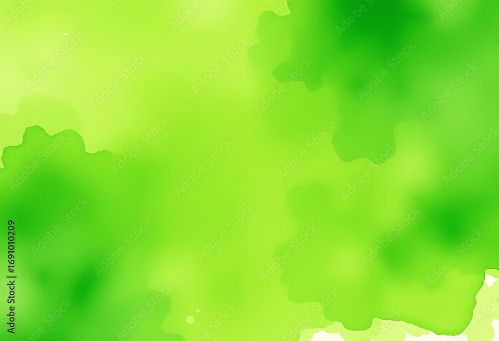 Fototapeta premium Lush, vibrant green watercolor wash, textured and organic, chlorophyll, creative