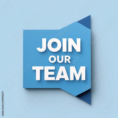 Light blue banner with bold white text join our team for recruitment and hiring announcements