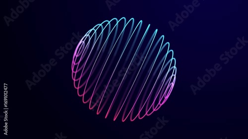 Abstract technology sphere with connecting dots, lines and triangles. Digital abstract network structure. 3D rendering.