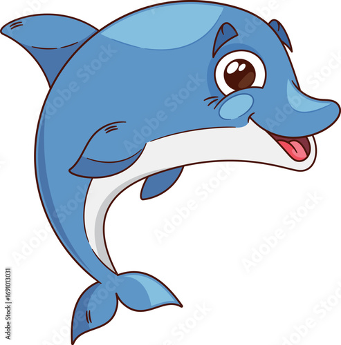 Dolphin marine character vector illustration