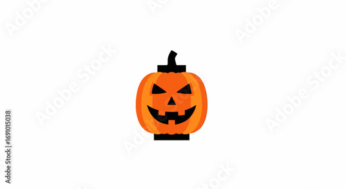 Wallpaper Mural Festive Halloween Pumpkin Decoration with Carved Jack-o'-Lantern Face, Bright Orange Gourd, Black Stem, Spooky Expression for Holiday Celebrations and Seasonal Events Torontodigital.ca