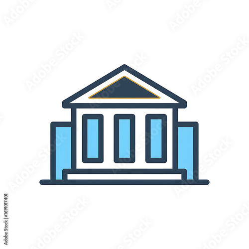 Bank Building Finance Vector Icon