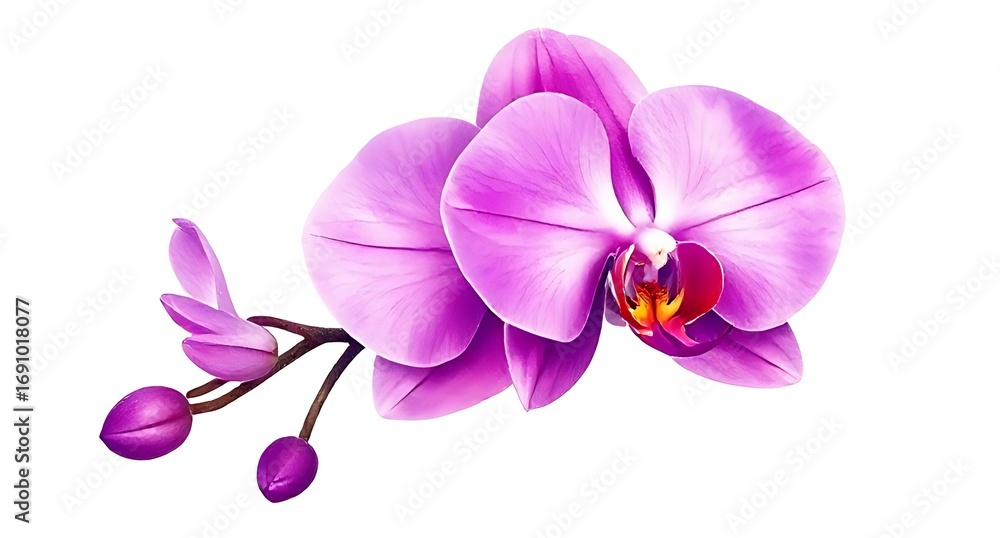 Obraz premium Purple orchid flower isolated on white background