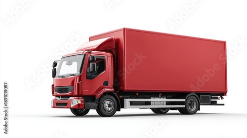 ultra puality image Delivery truck isolated on a white background, with empty blank space for text copy space or mockup design, high detail, 8k.
