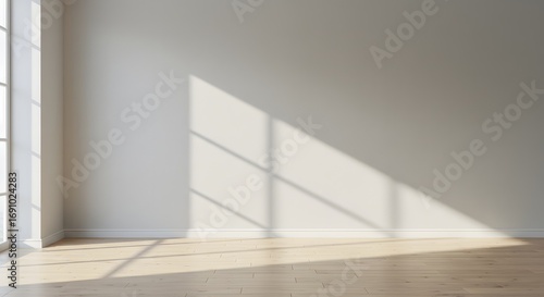 Empty Room with Natural Light and Wood Floor