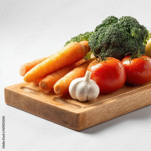 Fresh vegetables on a wooden cutting board (2)