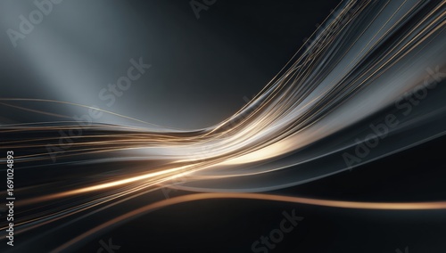 Abstract flowing lines of light and dark tones