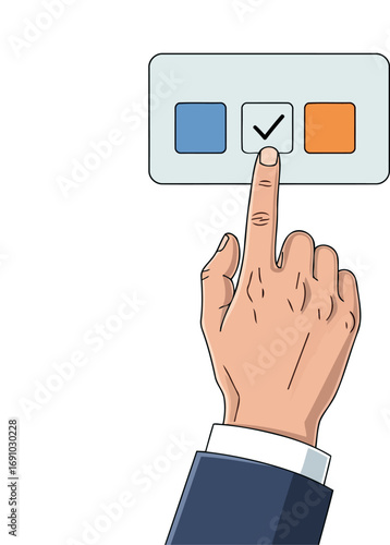 E-Voting - Secure and Modern Digital Voting Vector Illustration