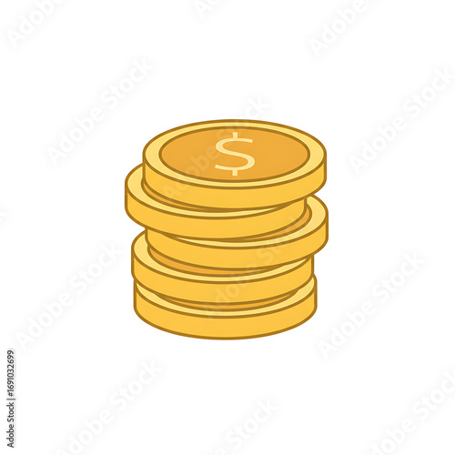 Stack of Coins Finance Icon Vector