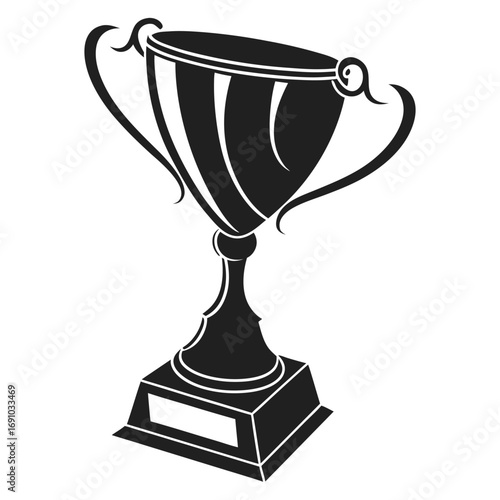 Black Trophy Cup Silhouette Vector Set | Champion Prize Icon Collection