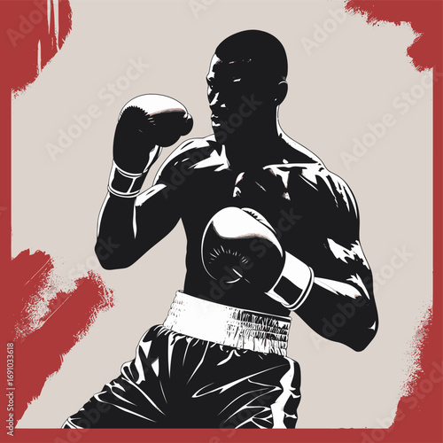boxer silhouette vector
