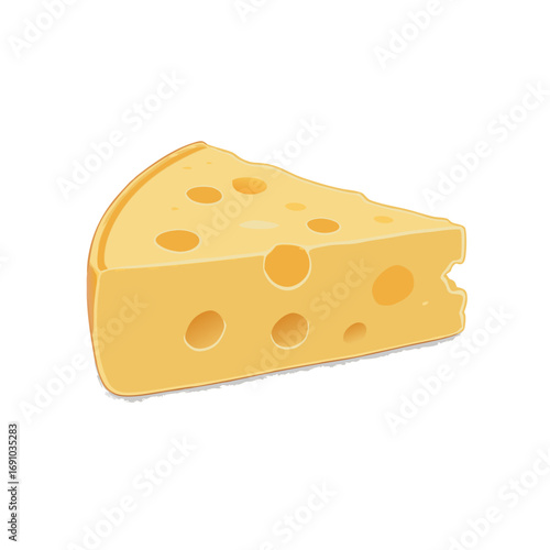 Cheerful Wedge of Swiss Cheese with Happy Face and Holes.