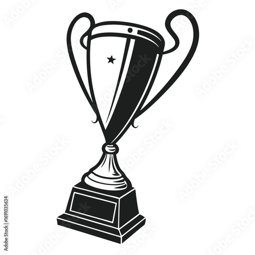 Black Trophy Cup Silhouette Vector Set | Champion Prize Icon Collection