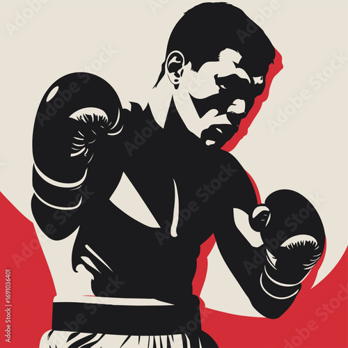boxer silhouette vector