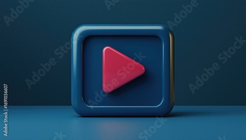 Blue Background With A Simple Replay Video Play Button - A Great Way To Rewatch Videos With Ease.