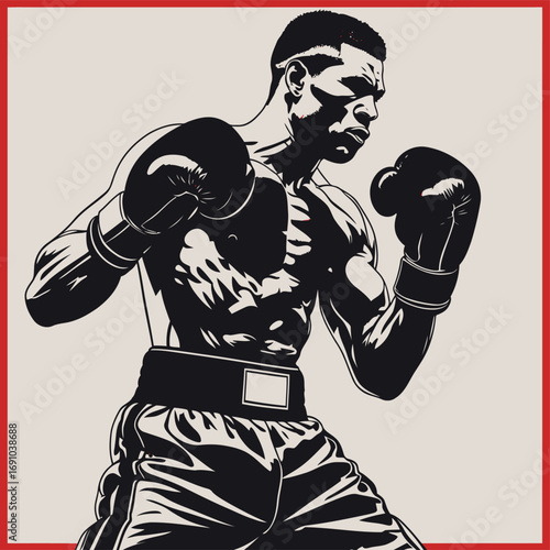 boxer silhouette vector