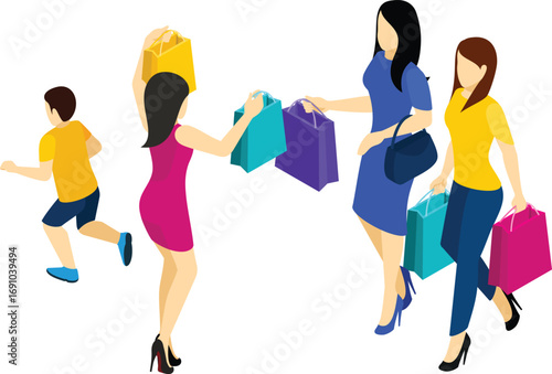 vector illustration of shopping
