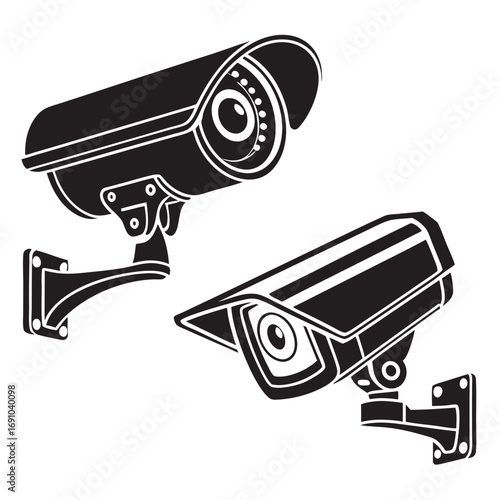 Modern Surveillance Camera Icons | CCTV Security System Vector Pack
