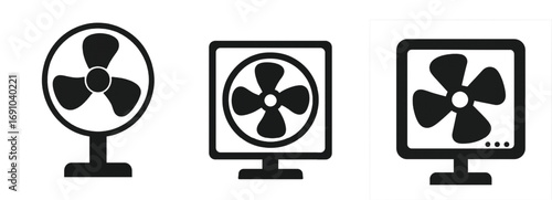  Electric Fan Home Appliance with Blades Isolated
