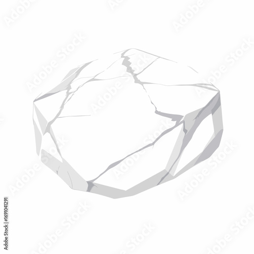 Fractured Ice Block White Angular and Cold Appearance.