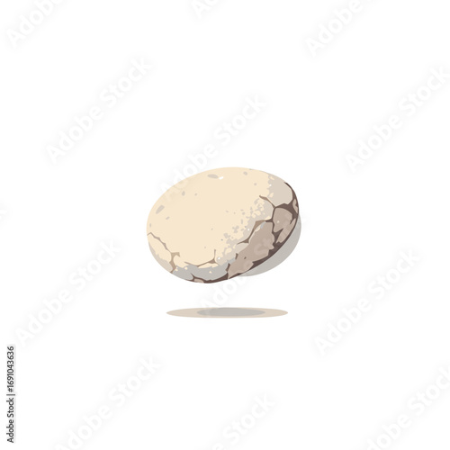 Organic light beige irregular oval shape with rough cracked texture and subtle speckles vector art.