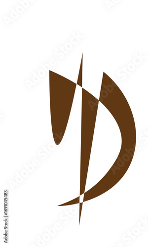 Abstract brown geometric design, perfect for modern branding, logos, and creative visual concepts that convey elegance and sophistication, ideal for diverse applications.