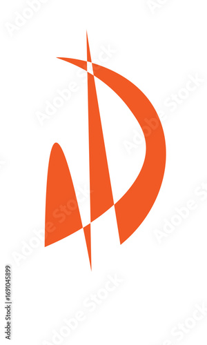 Dynamic abstract orange shape suggesting forward momentum and innovation, perfect for branding and modern design concepts, conveying energy and progress with a clean, bold aesthetic.