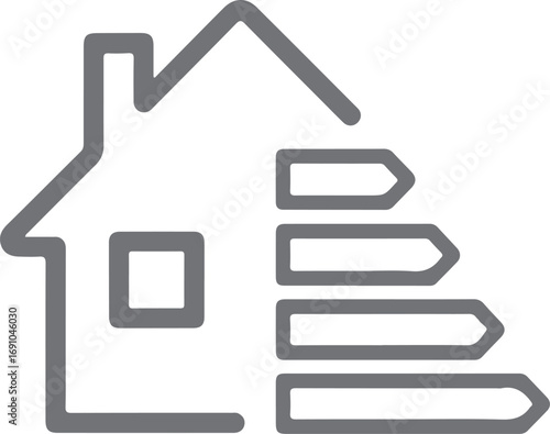 House Energy Efficiency Rating Icon - Green Building Symbol