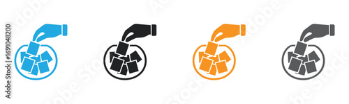 Drawing cards from a bowl concept, choosing winning ideas,