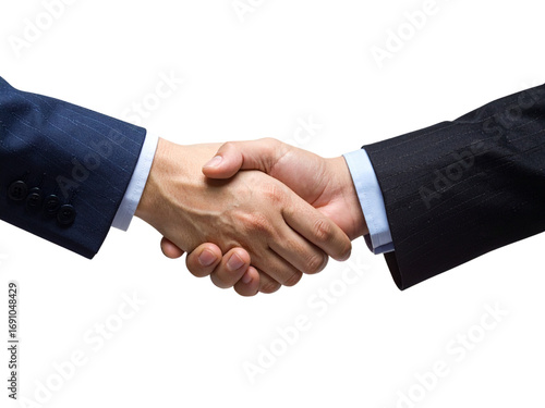 business handshake isolated on white