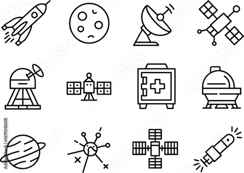 Collection of space and astronomy related icons