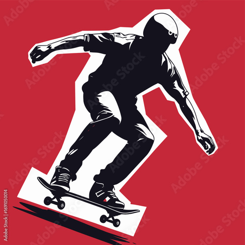 vector silhouette of skateboarder