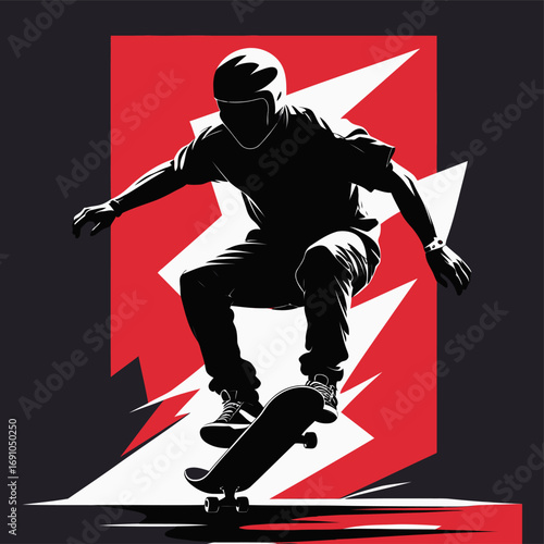 vector silhouette of skateboarder