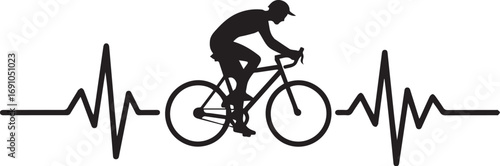 Heartbeat SVG,  Heart icon with heartbeat line symbolizes health and wellness