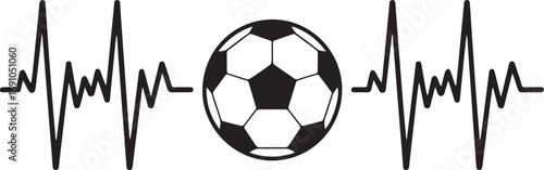 Heartbeat SVG,  Heart icon with heartbeat line symbolizes health and wellness