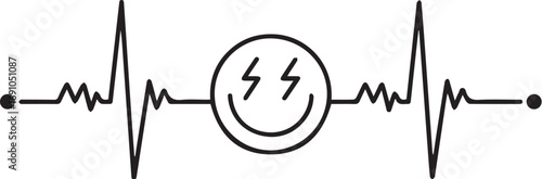 Heartbeat SVG,  Heart icon with heartbeat line symbolizes health and wellness
