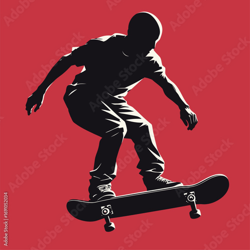 vector silhouette of skateboarder