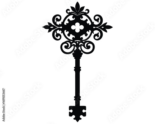 Ornate Antique Skeleton Key Illustration