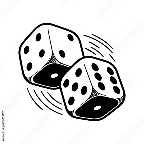 two dice in action
